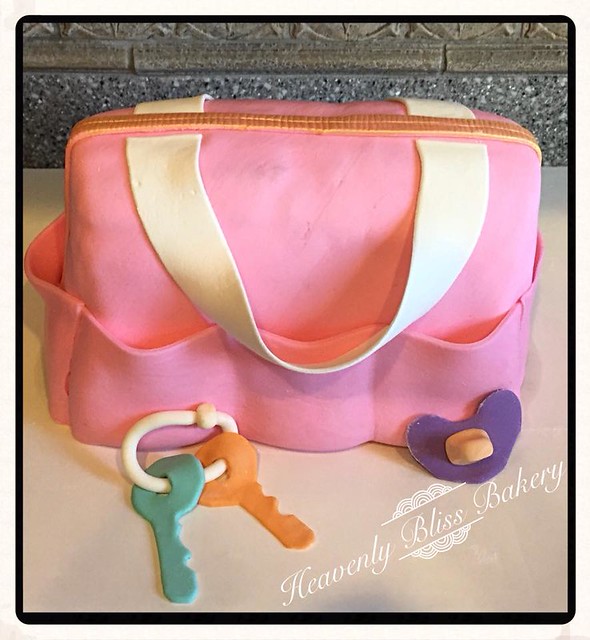 Diaper Bag Baby Shower Cake by Heavenly Bliss Bakery