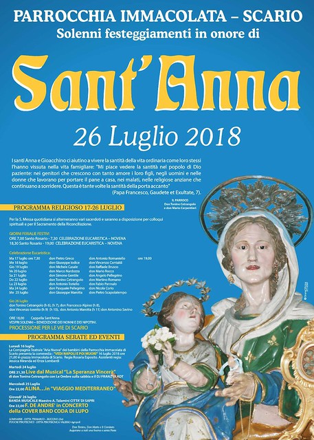 programma Festa di Sant'Anna 2018