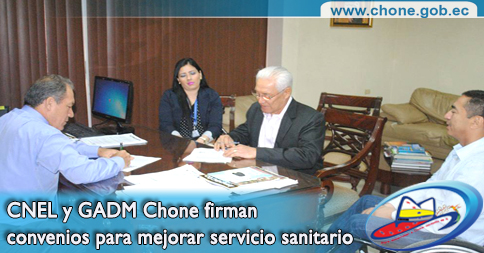 CNEL y GADM Chone firman convenios para mejorar servicio sanitario