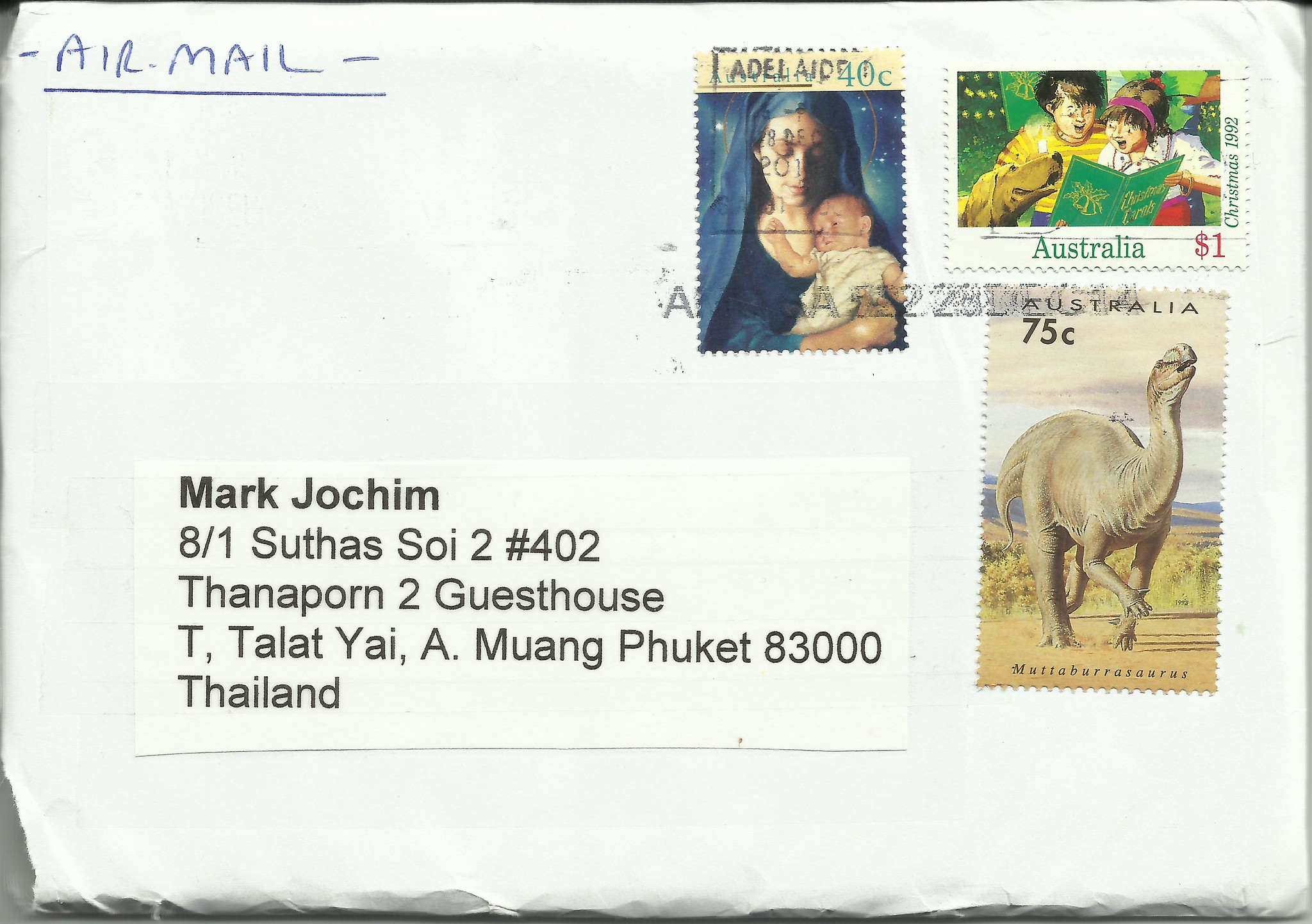Cover mailed from Adelaide, Australia in late 2014 bearing a copy of Scott #1346.