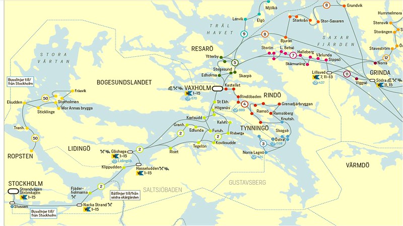 斯德哥爾摩群島航線地圖
