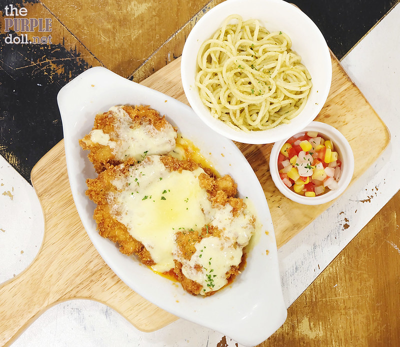 Cafe Shibuya Chicken Parmigiana with Pesto Pasta