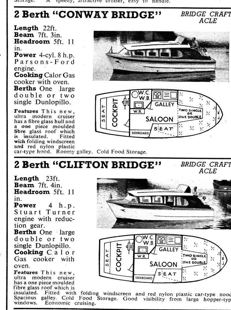 Early fibreglass hulled hire cruiser- Bridge Craft, Acle Bridge.