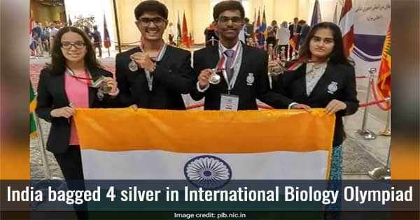 international biology olympiad 2018 india winners bags 4 silvers