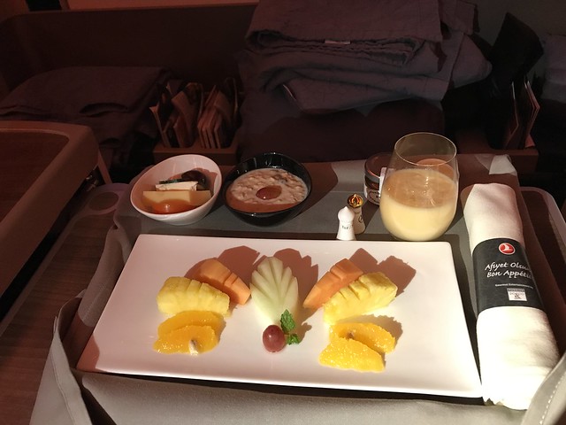 Turkish Airlines, breakfast, fruits