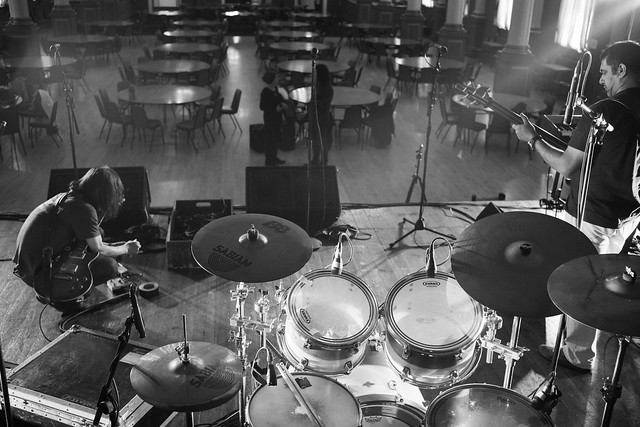 Band before the show - 2. Final preparations at Wallsend Memorial Hall (UK), 14 Apr 2018 -00077