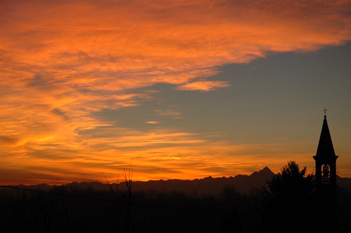 winter sunset sky italy orange clouds italia tramonto nuvole nikond70s campanile cielo inverno alpi arancione asti monferrato monviso valleandona abigfave anawesomeshot aplusphoto pemonte