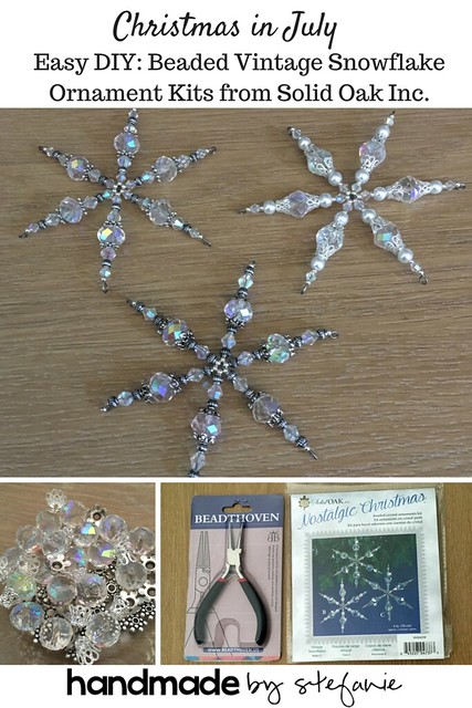 Solid Oak: Beaded Ornament Kit: Vintage Style Snowflakes