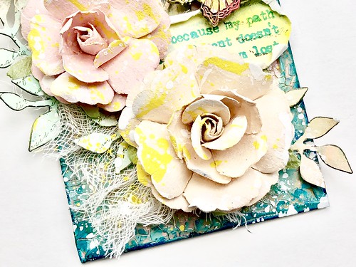 Meihsia Liu Simply Paper Crafts Mixed Media Tag Flower Power Simon Says Stamp Tim Holtz Prima Flowers 5