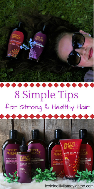 8 Simple Tips for Strong & Healthy Hair {Partnered With Moms Meet} #haircare #desertessence #greenliving #beautyproducts