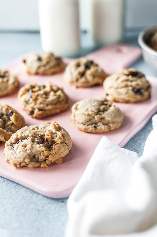 If you're looking for a sweet, salty, chewy, slightly crunchy dessert I've got you covered with these All the Things Chocolate Chip Cookies. They are packed with all kinds of goodies that will satisfy that sweet and salty craving. 