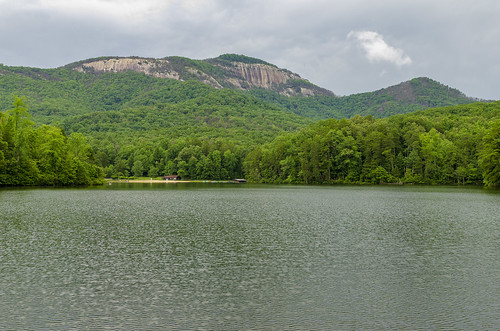 table rock state park south carolina the outdoor landscape lake water pinnacle mountain forest woods cloudy day