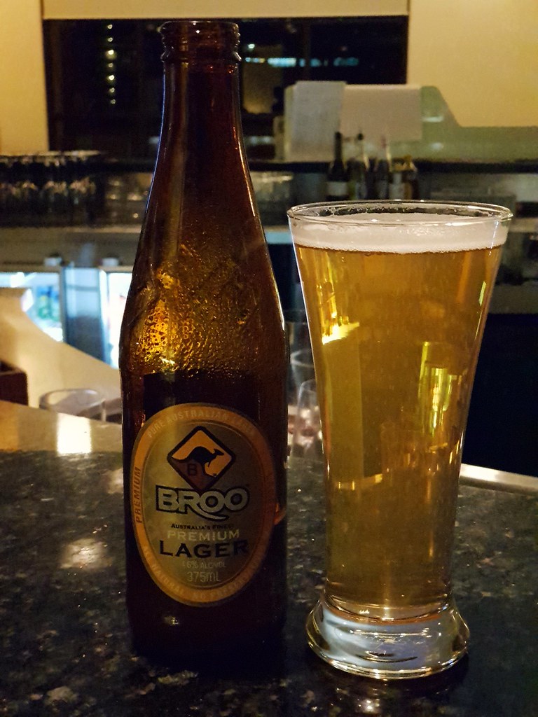 Broo Premium Larger 375ml 4.6%ABV AUD$7 at  Wood Cafe & Bar @ Park view hotel St.Kilda CBD Melbourne Australia