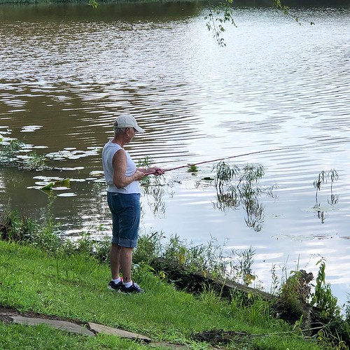 water summer pole creek river fishing mom