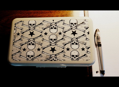 skull pen box