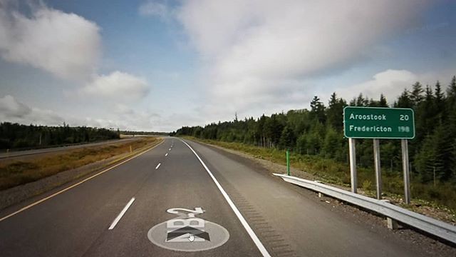 Aroostook 20 km, Fredericton 198 km. #Ridingthroughwalls #xcanadabikeride #googlestreetview #newbrunswick