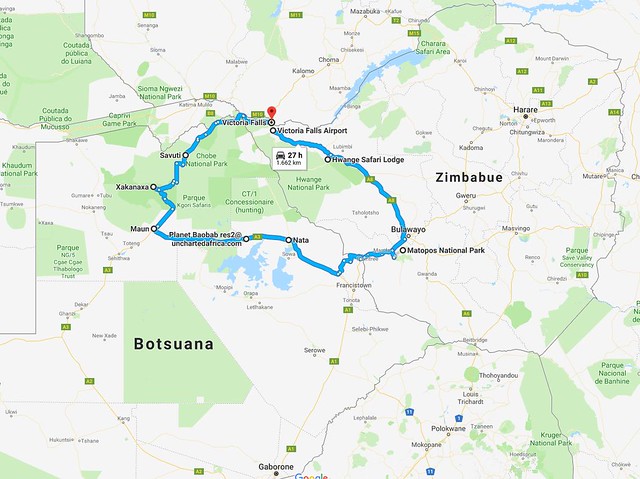 Itinerario previsto y alojamientos - BOTSWANA, ZIMBABWE Y CATARATAS VICTORIA: Tras la Senda de los Elefantes (3)