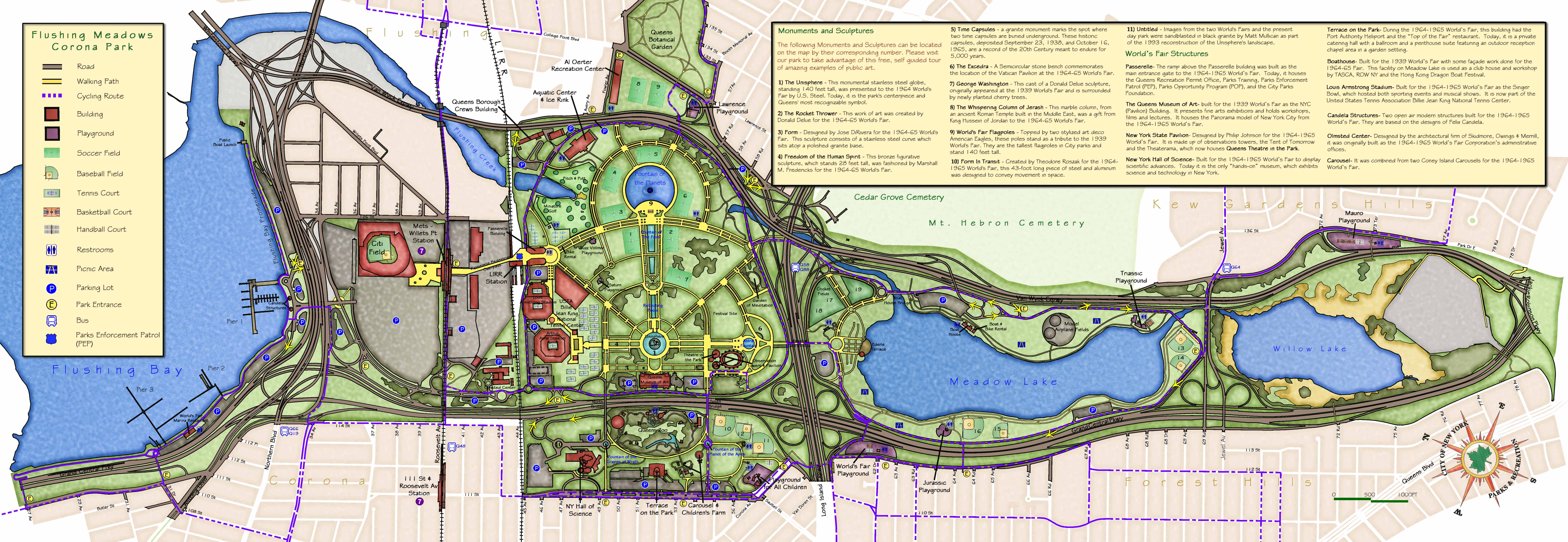 Map of present-day Flushing Meadows-Corona Park in Queens, New York