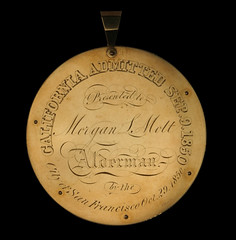 San Francisco Alderman Gold Nugget medal reverse
