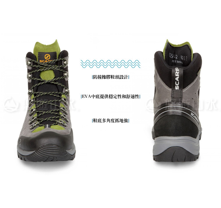 【SCARPA 義大利 GORE-TEX 高筒登山鞋《鈦灰/蚱蜢綠》】60256-201/防水透氣/高筒/黃金底/建行鞋★滿額送