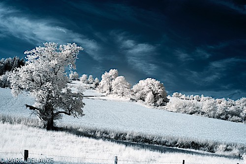 landscape scenic paysage auvergne france hauteloire travel infrared infrarouge