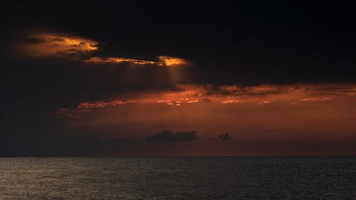 summer red sunset clouds moody lumix gh4 pula croatia adriatic july water sea beach tele