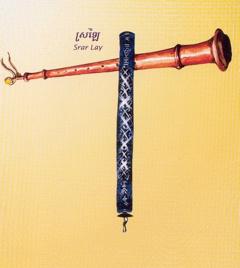 A sralai, traditional Khmer instrument similar to an oboe