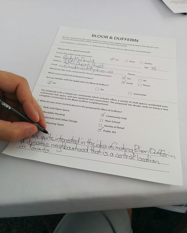 Filling in a questionnaire #toronto #bloordale #bloorstreetwest #bigonbloor #streetfestival #bloordufferin #questionnaire #latergram