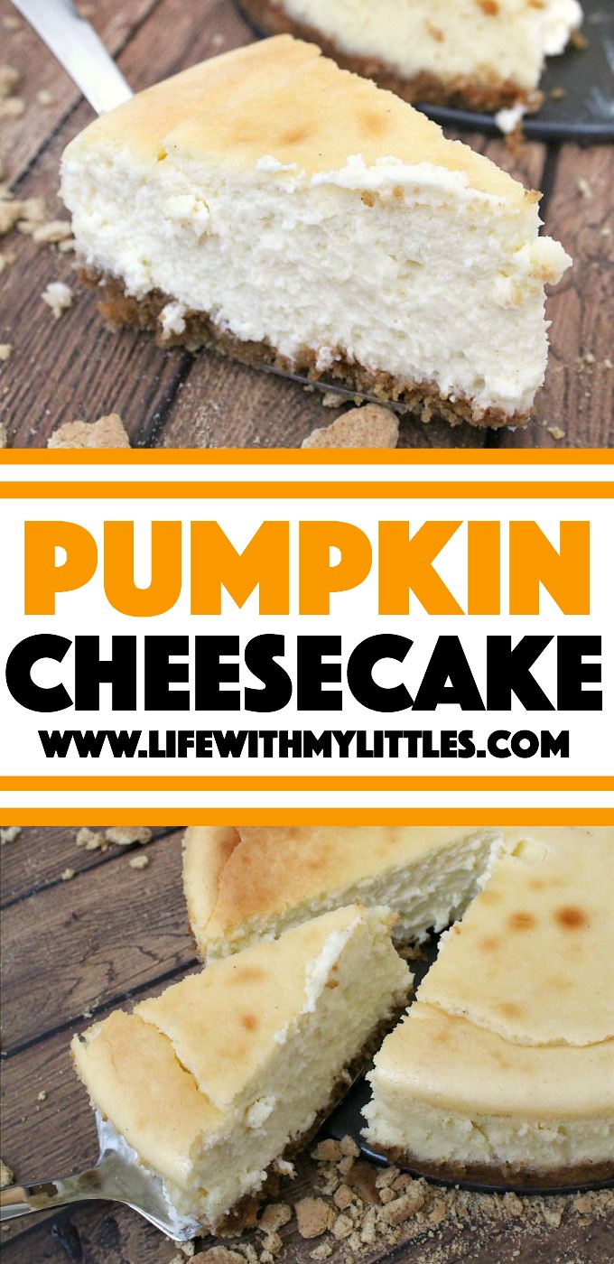 This pumpkin cheesecake recipe is so creamy and smooth and tastes like fall! It's so easy, so delicious, and one your family will want over and over!