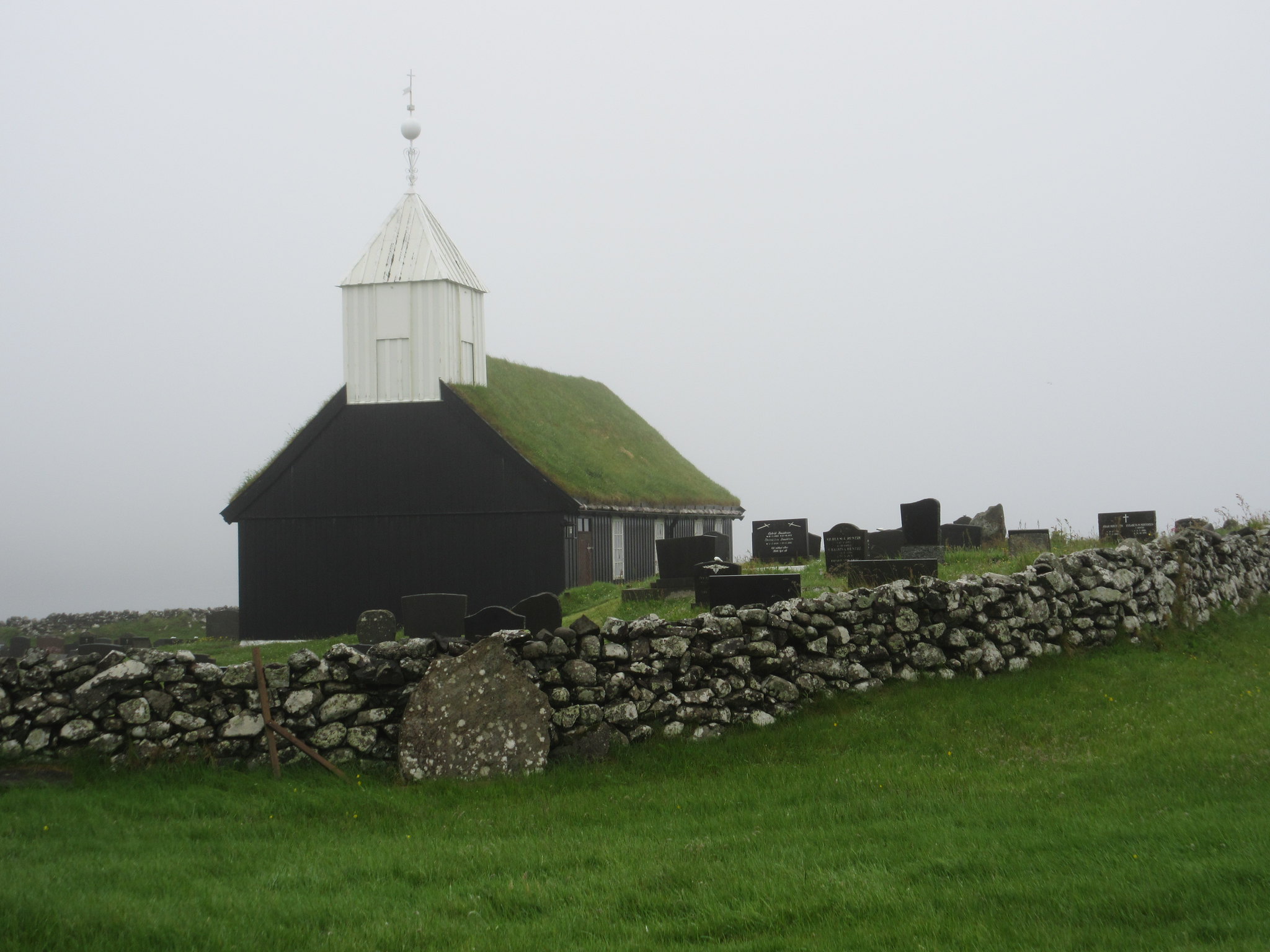 Sandur Church in the Fog, Sandoy, Faroe Islands, 14 July 2018