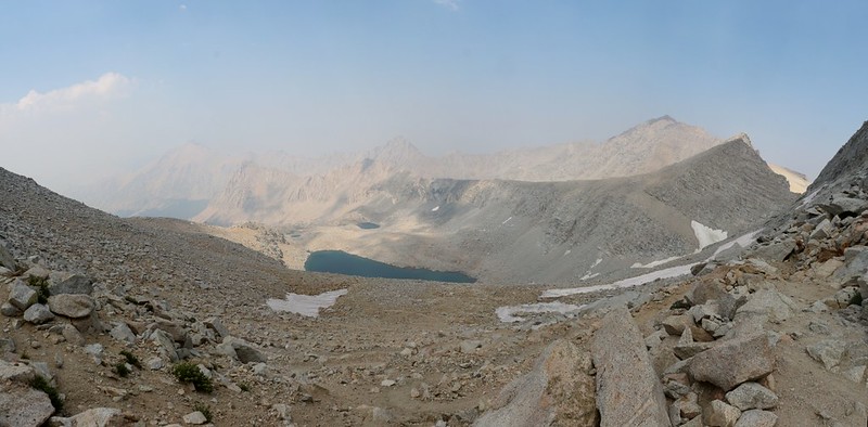 Panorama view north from Forester Pass on the John Muir Trail