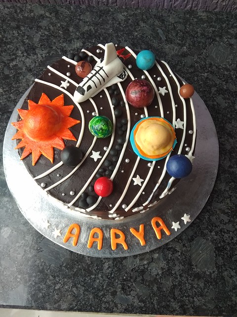 Solar System Themed Cake by Poonam Shah of Poonams Cakes N Classes