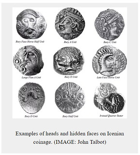 Hidden heads and faces on coins