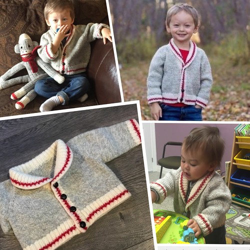 The Sock Monkey sweater survived several years and 2 grandkids...still cute but has felted and shortened