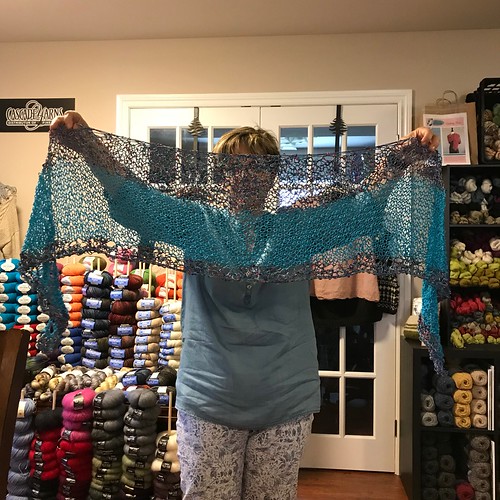 Angela’s Simply Knit - One Stitch Lace Scarf by Lisa Gubbels