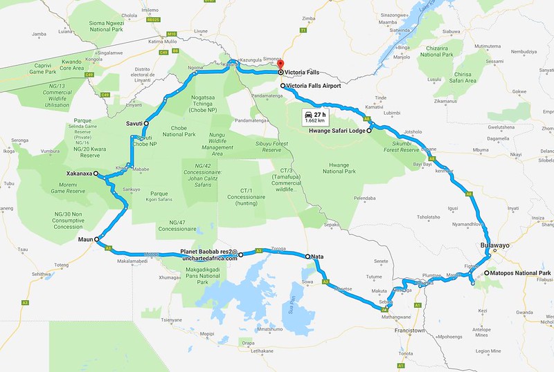 Itinerario previsto y alojamientos - BOTSWANA, ZIMBABWE Y CATARATAS VICTORIA: Tras la Senda de los Elefantes (2)