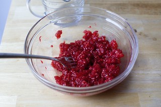 fork-crushed raspberries
