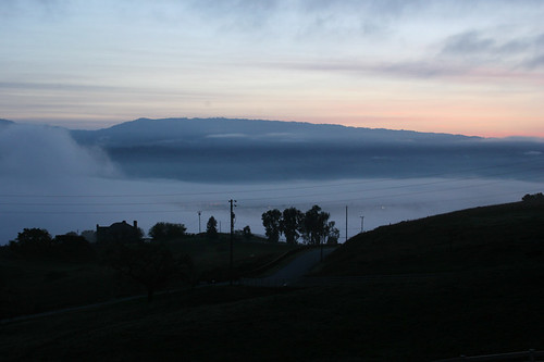 morning fog clouds sunrise hill sanmartin
