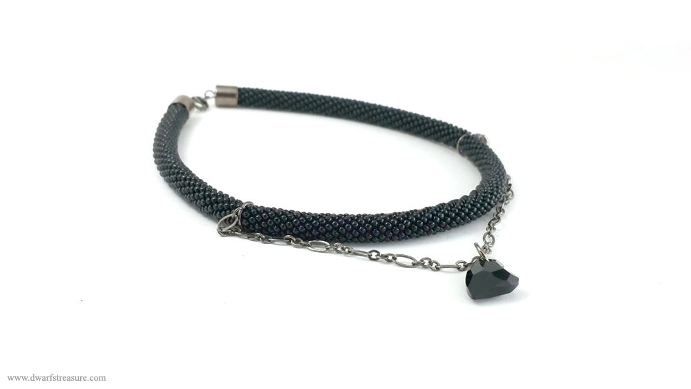 Fashion black glass bead custom choker
