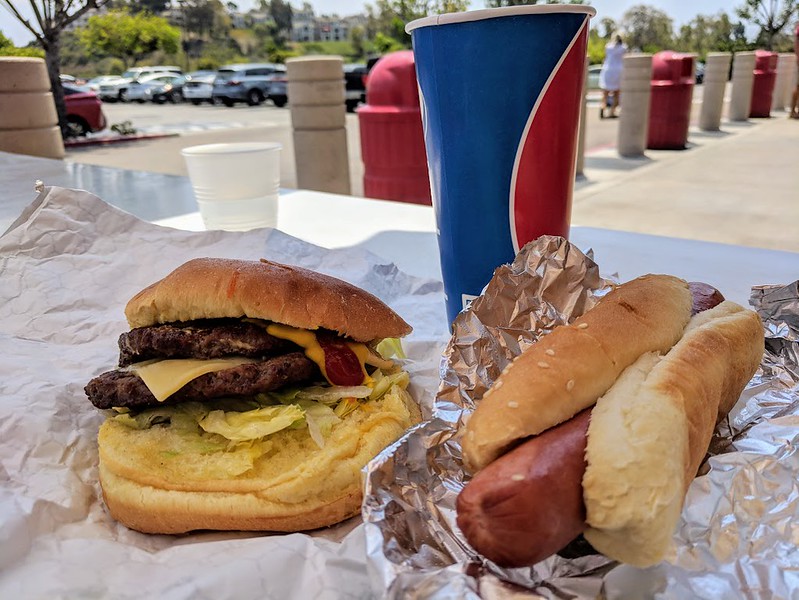 Costco burger and dog
