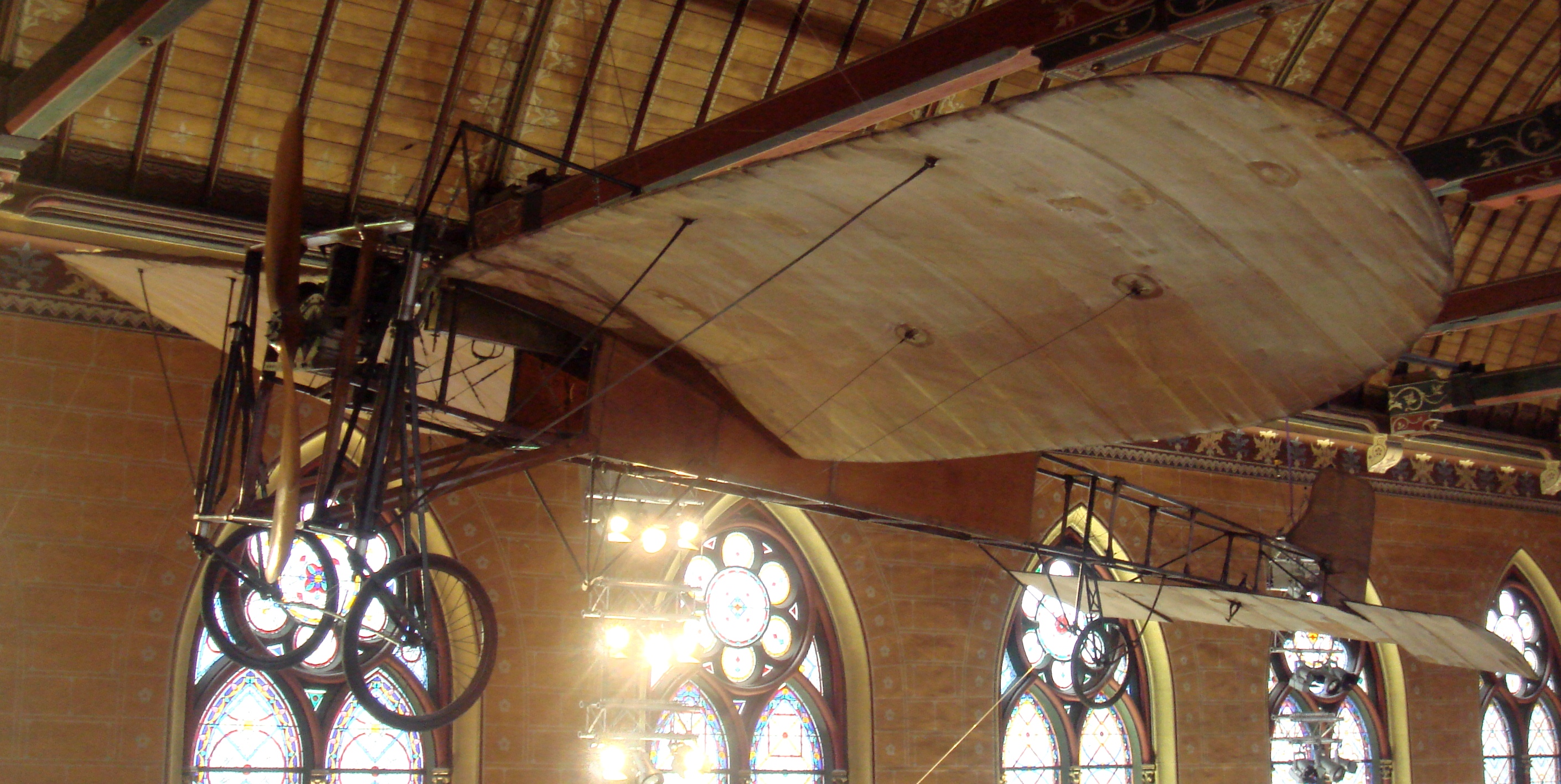 Bleriot XI plane (1909). This is the plane on which Bleriot crossed the Channel. Photographed at the Musee des Arts et Metiers on August 31, 2008.