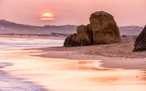 2018 algarve alvor april2018 family nx500 portugal sunset sea beach rocks seastack seascape