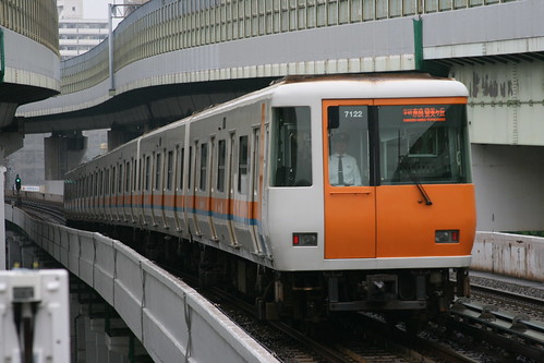 Kintetsu 7020 series in Bentencho.Sta, Osaka, Osaka, Japan /May 2, 2018