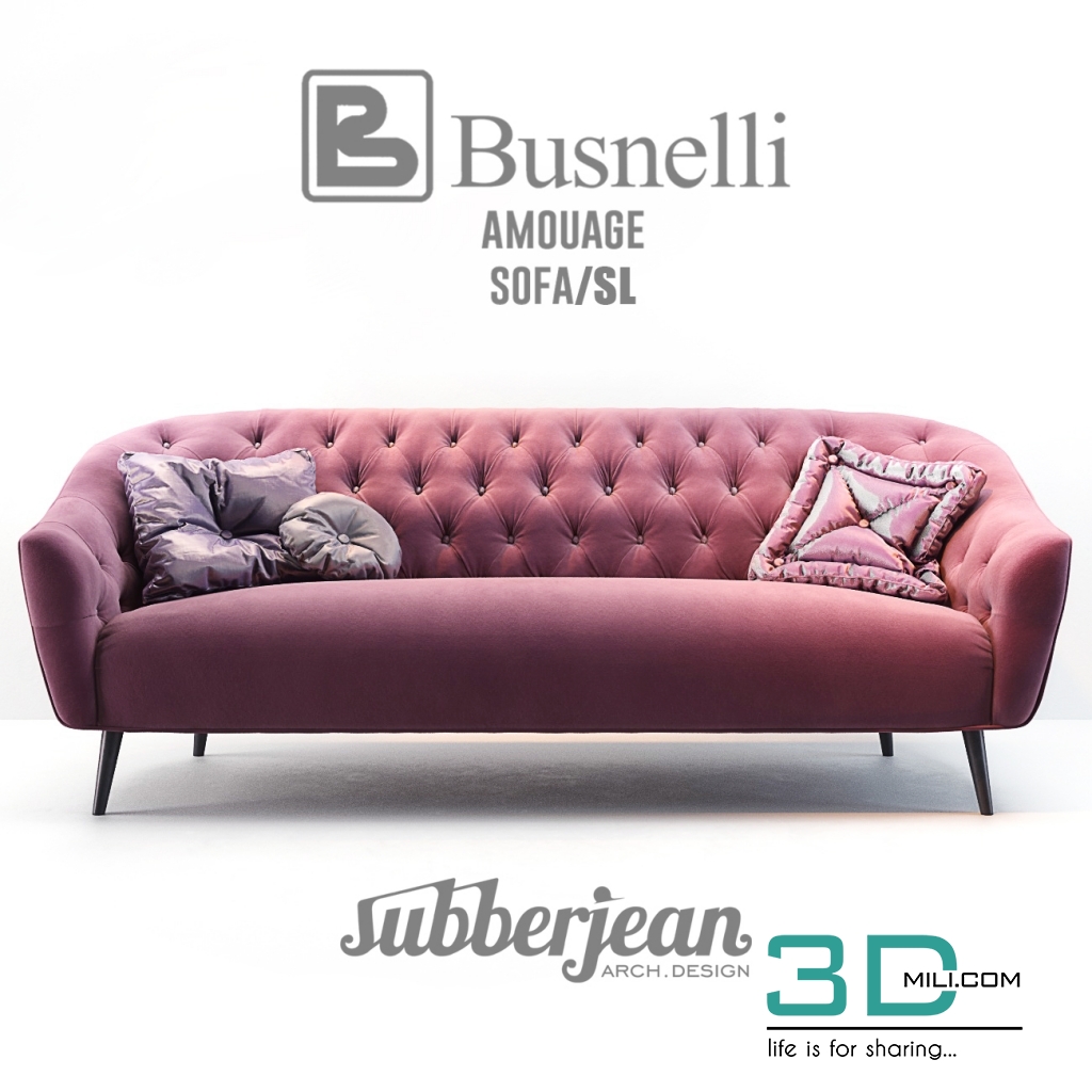 584 Busnelli Amouage Sofa Classic 3dmodel Free Download 3D Mili
