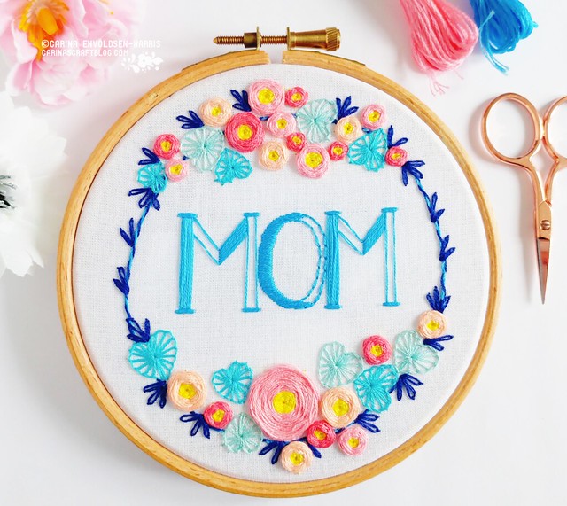 Spring wreath embroidery pattern