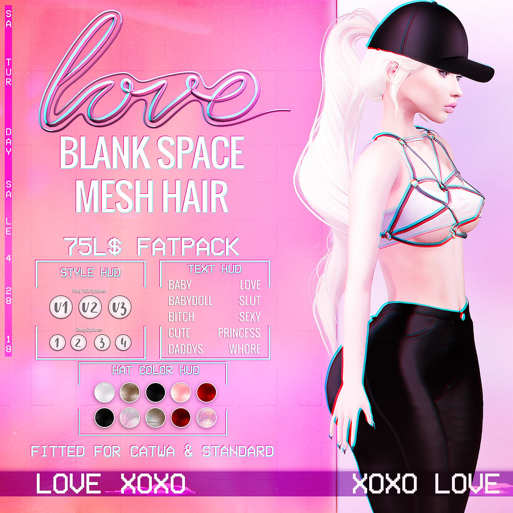 Love [Blank Space Hair] 75L$ Fat Pack – The Saturday Sale