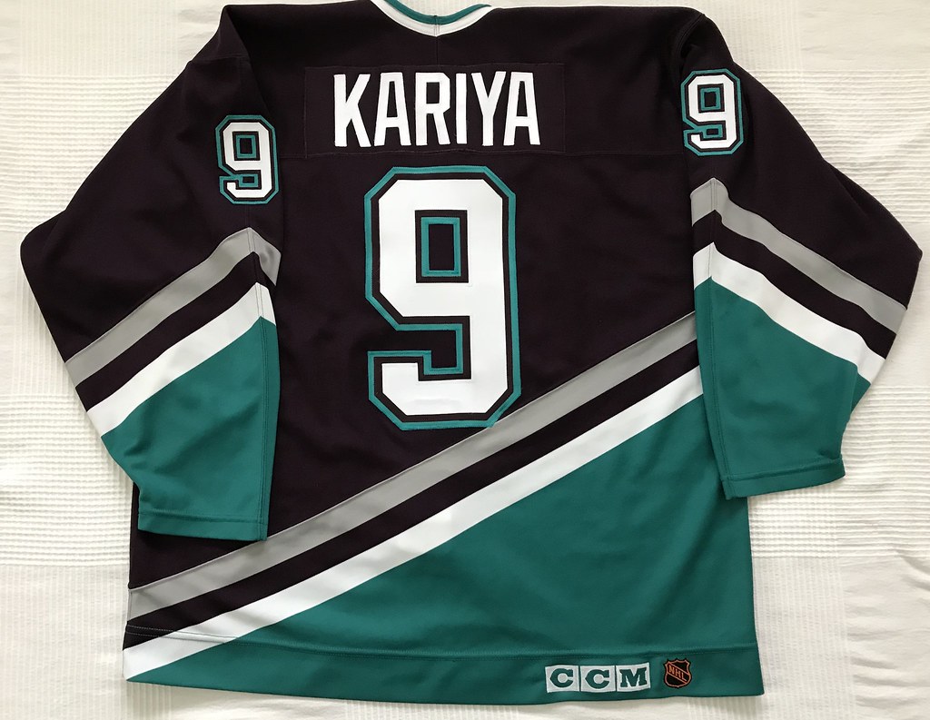 1994-95 Paul Karyia Mighty Ducks of Anaheim Away Jersey Back
