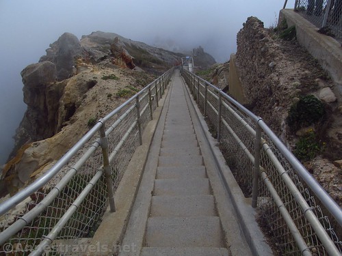 Stairway down to the lighthouse at Point Reyes National Seashore, California