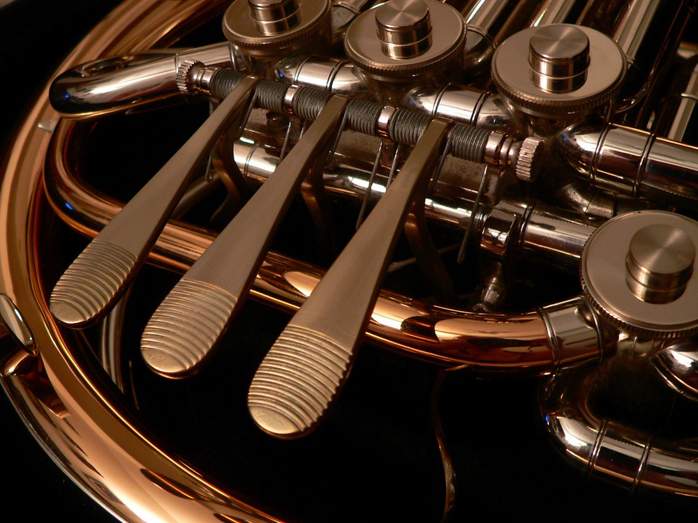 close-up photo of French horn
