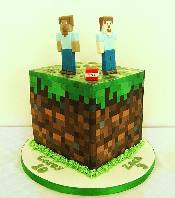 Minecraft Grassblock Cake by For Cup's Cake